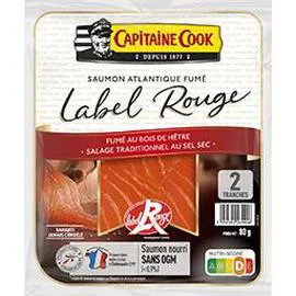 CAPITAINE COOK Saumon Atlantique fumé Label Rouge 80g
