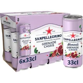 SAN PELLEGRINO, MOMENTI Eau gazeuse aromatisée grenade cassis 6x33cl