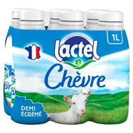 LACTEL Lait Chèvre UHT Demi-Ecrémé 6x1l