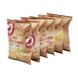 AUCHAN Chips à l'ancienne à l'huile de tournesol en sachets individuels 6x30g