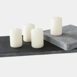 MONOPRIX Maison 4 Bougies Non Parfumées, 4,0X5,6Cm, Tête Plate, Ivoire l'unité