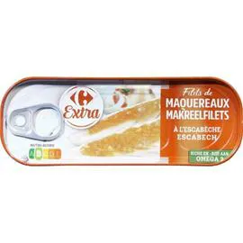 CARREFOUR EXTRA Filets de maquereaux à l'escabèche 169g