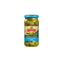 TRAMIER Olives vertes dénoyautées réduit en sel 160g
