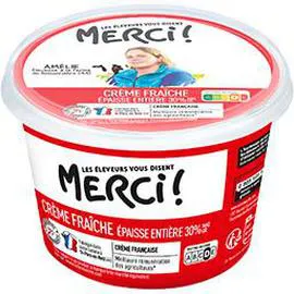 LES ELEVEURS VOUS DISENT MERCI Crème fraîche épaisse entière 30% MG 445g