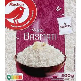 AUCHAN Riz basmati sachets cuisson prêt en 11 min 500g