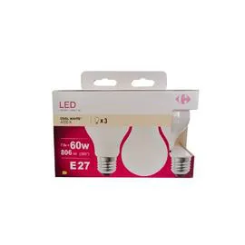 CARREFOUR Ampoule LED Fil Standard 60W E27 x3 x3