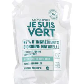 MONOPRIX JE SUIS VERT Lessive liquide concentrée à l Aloe vera 1,98l