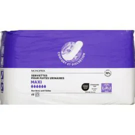 MONOPRIX Serviettes pour fuites urinaires maxi x16