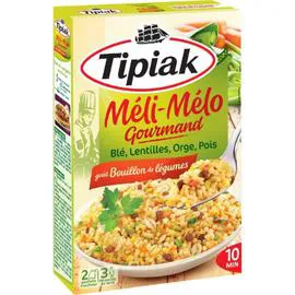 TIPIAK Blé et légumes secs Meli-melo 2x165g