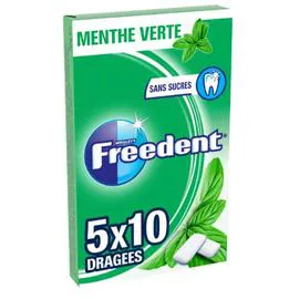 FREEDENT Chewing-gum sans sucres Menthe Verte 70g