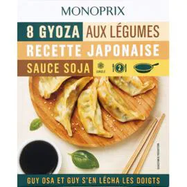 MONOPRIX Gyoza aux légumes recette japonaise sauce soja, surgelé 220g