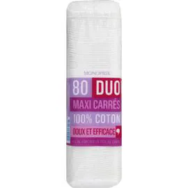 MONOPRIX Maxi carrés 100% coton double face l'unité