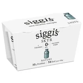 SIGGI'S Yaourt nature Skyr 0% MG 2x140g