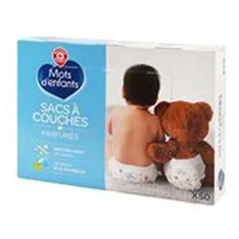 MARQUE REPÈRE, MOTS D'ENFANTS Sacs à couche Mots d'Enfant Parfumés - x50 x50