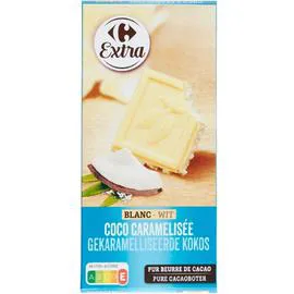 CARREFOUR EXTRA Chocolat blanc coco caramélisée 200g