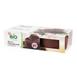 MARQUE REPÈRE, BIO VILLAGE Mousse Bio - Chocolat noir 2x70g