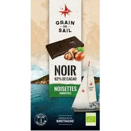 GRAIN DE SAIL Tablette de chocolat noir aux noisettes bio 100g