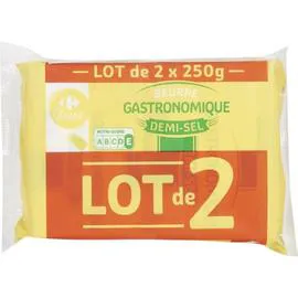 CARREFOUR CLASSIC' Beurre gastronomique demi-sel 2x250g