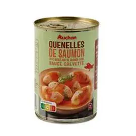 AUCHAN Quenelles de saumon sauce crevette avec morceaux de saumon fumé 400g