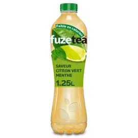 FUZE TEA Boisson au thé vert glacé saveur citron vert & menthe 1,25l
