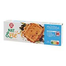 MARQUE REPÈRE, NAT & VIE Biscuit pépite Nat&Vie Chocolat au lait 200g