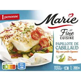 MARIE Plat cuisiné papillote de cabillaud 300g