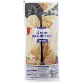 AUCHAN Mini baguettes précuites 2x150g