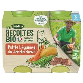 BLÉDINA, LES RECOLTES BIO Petit pot bébé petits légumes du jardin boeuf - dès 6 mois 2x200g