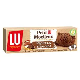 LU Gâteaux moelleux au chocolat et aux pépites de chocolat Petit Moelleux 140g