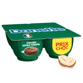 DANONE, DANETTE Crème dessert chocolat noisette 4x125g