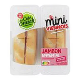 MARQUE REPÈRE, CÔTÉ SNACK Mini sandwich Viennois jambon 130g