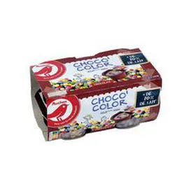 AUCHAN Choco' Color - Crème dessert au chocolat et billes croustillantes 4x120g