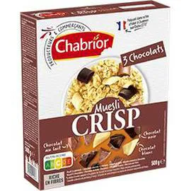 CHABRIOR Muesli Crisp 3 chocolats 500g