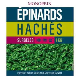 MONOPRIX Epinards hachés, surgelés l'unité