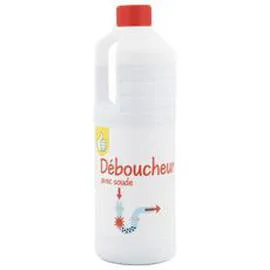 AUCHAN, POUCE Déboucheur liquide pour canalisations avec soude 1l