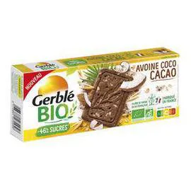 GERBLÉ Biscuits petit déjeuner Avoine Cacao Coco - Bio 132g