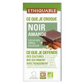 ÉTHIQUABLE Chocolat noir Bio Amande 100g