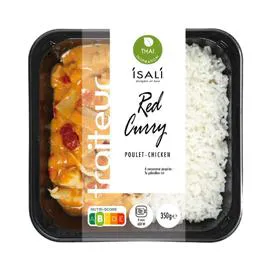 ISALI Plat cuisiné Poulet Curry Rouge 350g