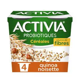 DANONE, ACTIVIA Yaourt céréales quinoa noisette bifidus 4x120g