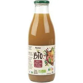 AUCHAN BIO Pur jus de fruits du verger bouteille verre 1l