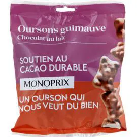 MONOPRIX Petits ours guimauve chocolat 200g