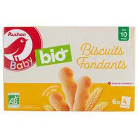 AUCHAN BABY BIO Biscuits fondants dès 10 mois 120g
