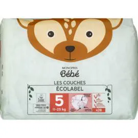 MONOPRIX BÉBÉ Couches écologiques Taille 5 x28 x28