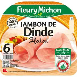 FLEURY MICHON Jambon de dinde tranches fines halal 180g