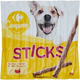 CARREFOUR COMPANINO Récompense pour chien Sticks à la dinde 5x10g