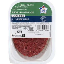 MONOPRIX Steak haché de boeuf façon bouchère 5% matières grasses 125g