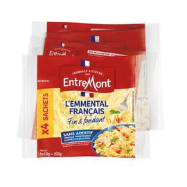 ENTREMONT Fromage Râpé Emmental 4x50g