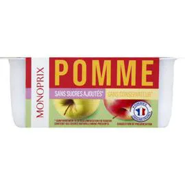 MONOPRIX Purée de pommes sans sucres ajoutés 360g