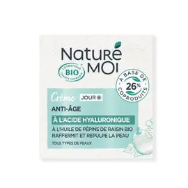 NATURÉ MOI Crème Visage Anti-Âge Jour Acide Hyaluronique & Huile de Pépins de Raisin Bio 50ml