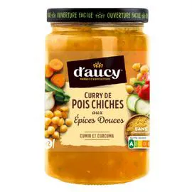 D'AUCY Curry de pois chiches aux épices douces 380g